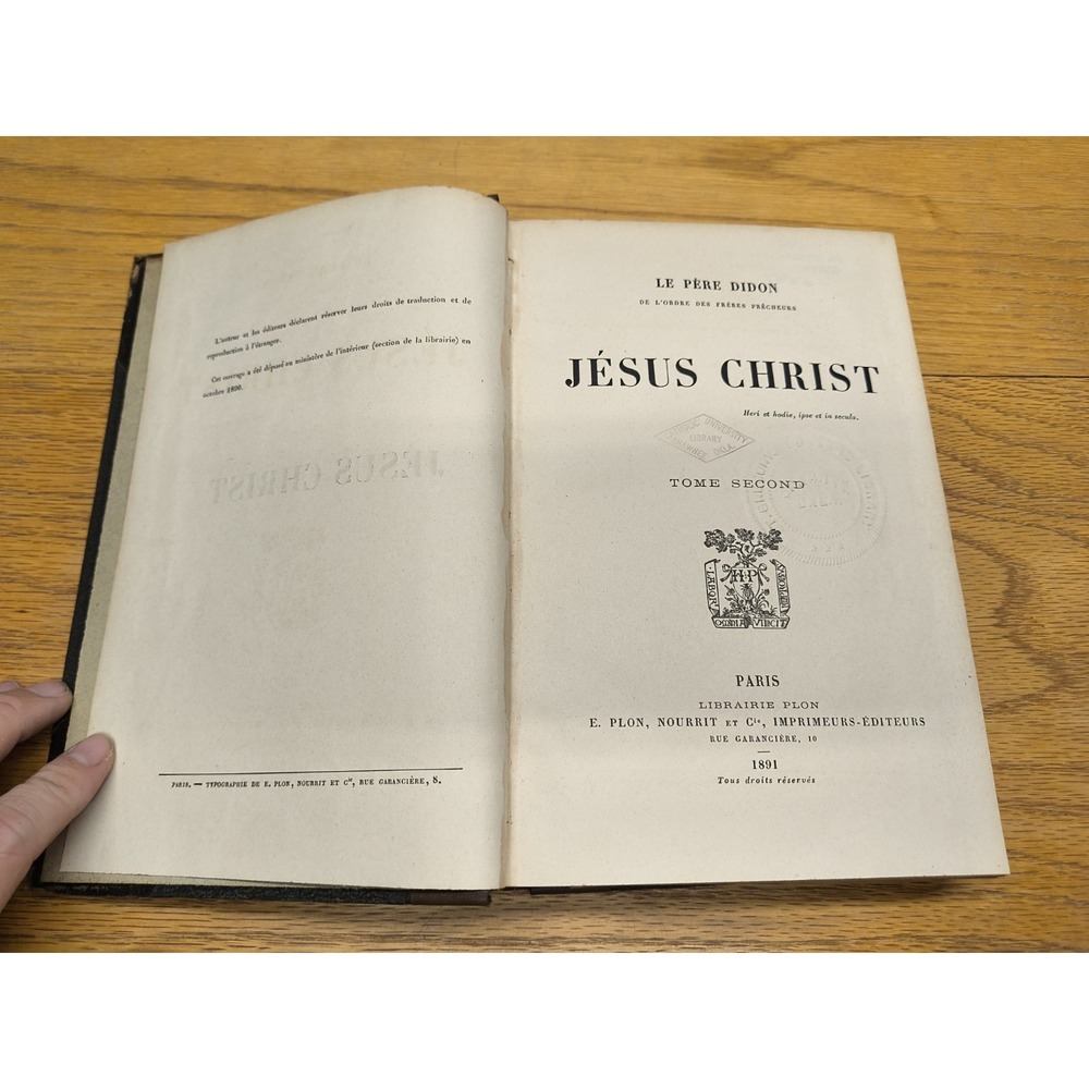1891 JESUS CHRIST BY LE PERE‎ DIDON, IN FRENCH, LEATHER